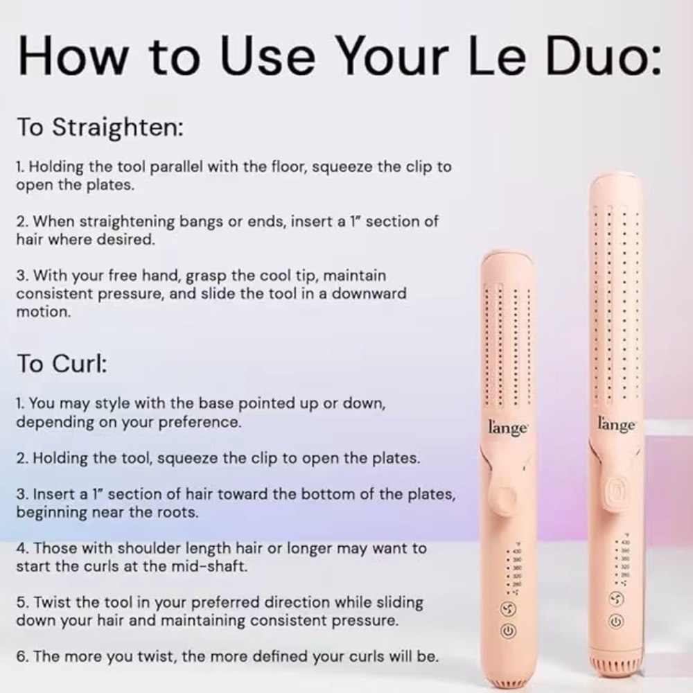 Lange Hair Styling Tool in Soft Pink
